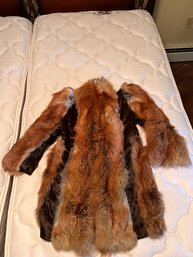 Vintage Fur Jacket With Silk Trim
