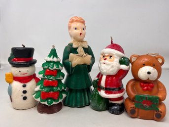 Lot Of Vintage Figural Holiday Candles