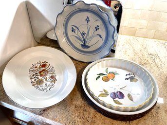 Vintage Pottery And Porcelain Platters And Dishes