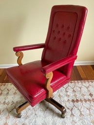 Vintage Red Leather Office Chair