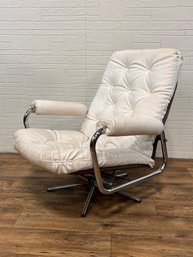 Vintage Leather Recliner Tubular Armchair, 1970s