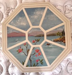 Large Painted Octagonal Wall Plaque
