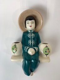 WEIL WARE California Pottery Asian Lady Wall Vase