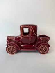 Vintage Ceramic Model T Classic Truck Planter Burgundy