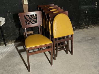 Set Of Six Folding Chairs Mfg. By Stackmore