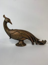 Vintage SYROCO Peacock Pheasant Bird Gold Figurine