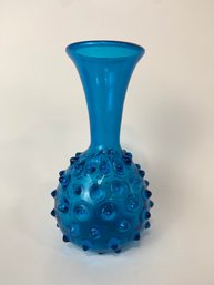 Vintage Italian Empoli Hand-blown Hobnail Cobalt Blue Art Piece