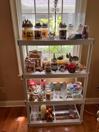 Large Lot Of Yankee Candles, Candle Toppers, Hurricanes And More!