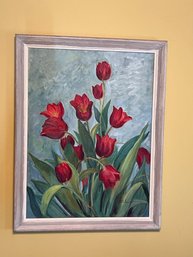 Vintage Painting Of Tulips