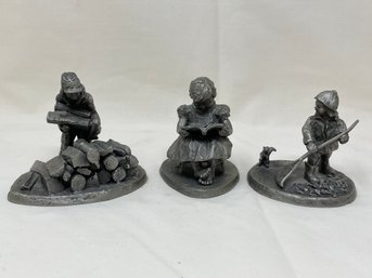 Collection Of 3 Vintage Pewter Figurines DRURY, International & More