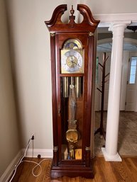 Beautiful Sligh Grandfathers Clock Cherry Finish