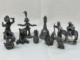 Collection Of Vintage Pewter Figurines Bell And More Spoontiques Schmid More