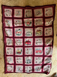 Vintage Hand Knotted Blanket With Silk Back