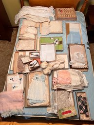 HUGE Lot Of Vintage Linens And Lace, Children's Clothing And More