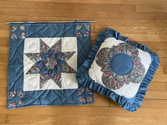 Hand Quilted Pillow & Wall Hanging