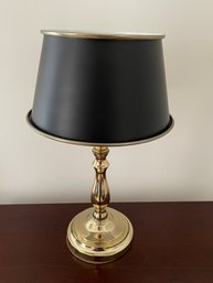 Brass Table Lamp W/ Black Shade