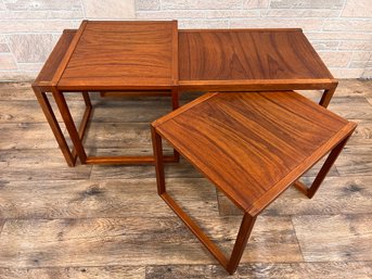Vlidbjerg Mbelfabrik Coffee Table And Side Tables Nesting Danish Modern Signed
