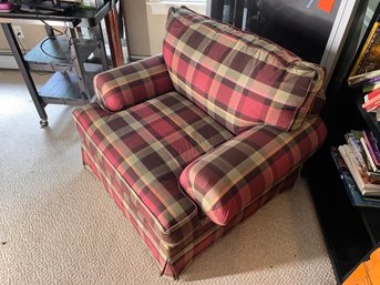 Oversized Plaid Upholstered Chair Great Condition