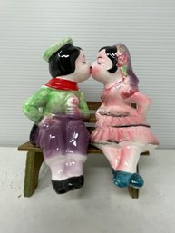 Kitsch Kissing Couple Salt & Pepper Shakers S19