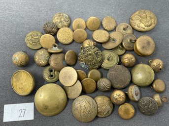 Vintage & Antique Brass Button Lot (27)