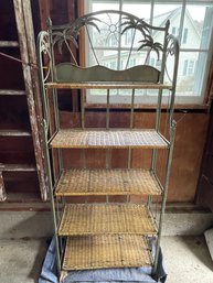 Rattan & Metal Shelf Or Plant Stand Great Detail