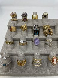 Large Lot Of Costume Rings In Various Sizes