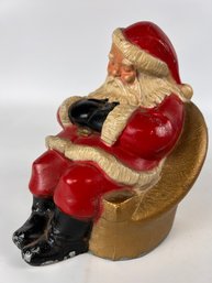 Vintage Santa Coin Bank With CT Advertising By Banthrico