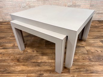 Pair Of Grey Parsons Style Tables
