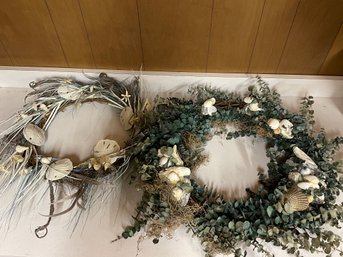 Pair Of Nautical Shoreline Themed Wreaths