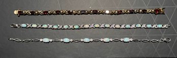 Group Of Sterling Silver Bracelets W/ Opal And More