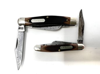 Pair Of Vintage Pocket Knives By Schrade
