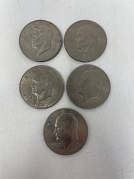 Lot Of Five Eisenhower Dollars