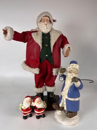 Holiday Decor Lot Feat. Vintage Santa Salt And Pepper Shakers!