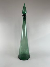 Empoli Italian Green Glass Art Decanter Genie Bottle 24'