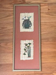 Papyrus Egyptian Motif Art Diptych  - 9' X 22'