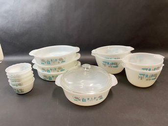 Group Of Fire King Blue Heaven Casseroles