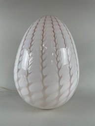 Large Vintage Murano Glass Egg Lamp - Works!
