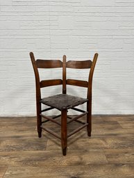 Antique American Splint Weave Corner Chair