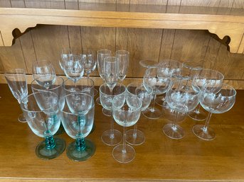 Large Collection Of Wine And Champagne Glasses