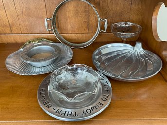 Mixed Metals Serving Dish Collection Including Arthur Court And More