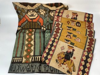 Vintage Jute Tapestries Norwegian