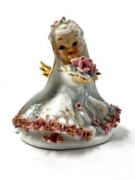 Vintage Lefton China Hand Painted Porcelain Bride Figure