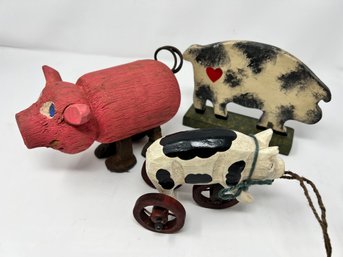 Collection Of (3) Pig Statues