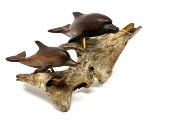 Driftwood Dolphin Sculpture