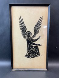 Framed Woodblock Angel