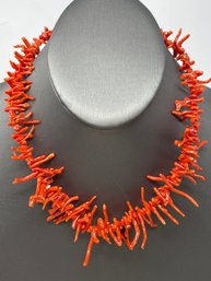 Vintage Natural Red Coral Branch Necklace