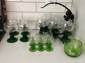 Vintage Roemer Wine Glass Set Lot