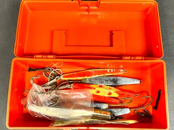 Lot Of Vintage Lures In Fishing Box
