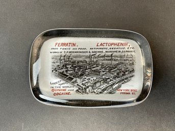 Vintage Glass Advertising Paperweight