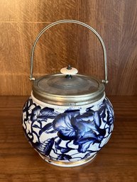 Flow Blue Biscuit Barrel